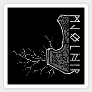 The hammer of Thor with lightning - Mjolnir Sticker